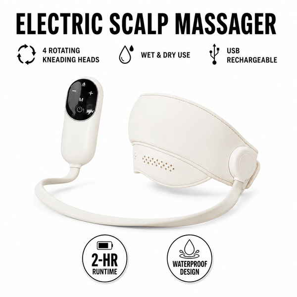 Electric Scalp Massager — Deep Kneading Wet & Dry Head Massager