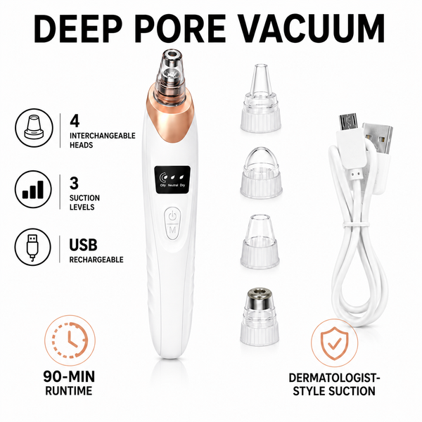 Blackhead Vacuum Extractor — Deep Pore Cleansing Suction Tool