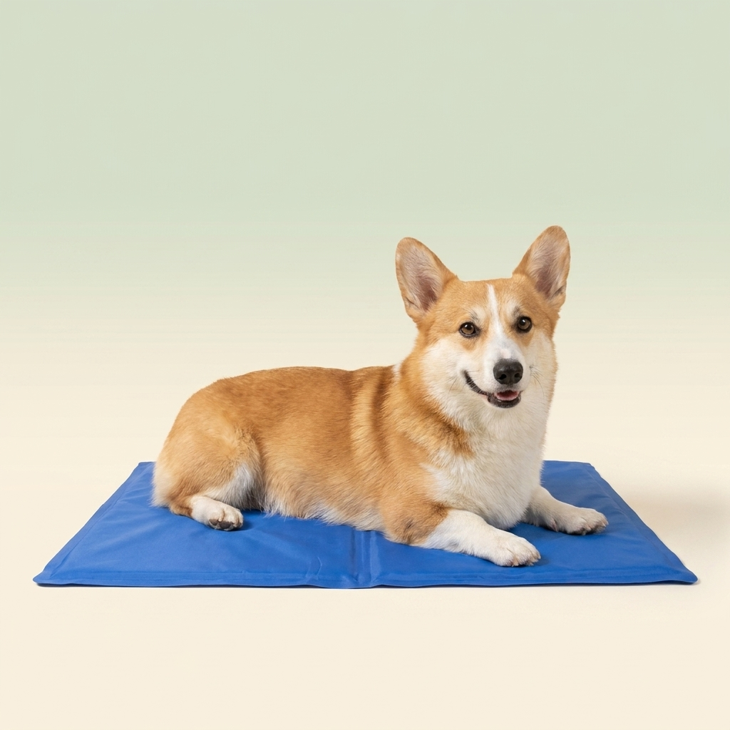 Corgi on Hounddale Cooling Mat, cream to sage gradient