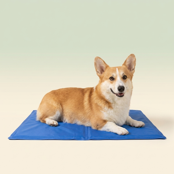 Corgi on Hounddale Cooling Mat, cream to sage gradient