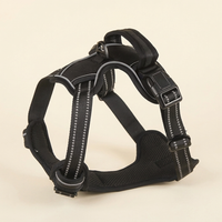 Hounddale No-Pull Harness Vest in Black, standalone product shot on cream background