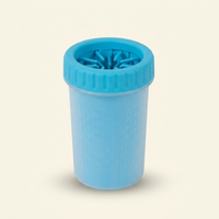 Hounddale Paw Cleaning Cup in Blue, standalone product shot on cream background