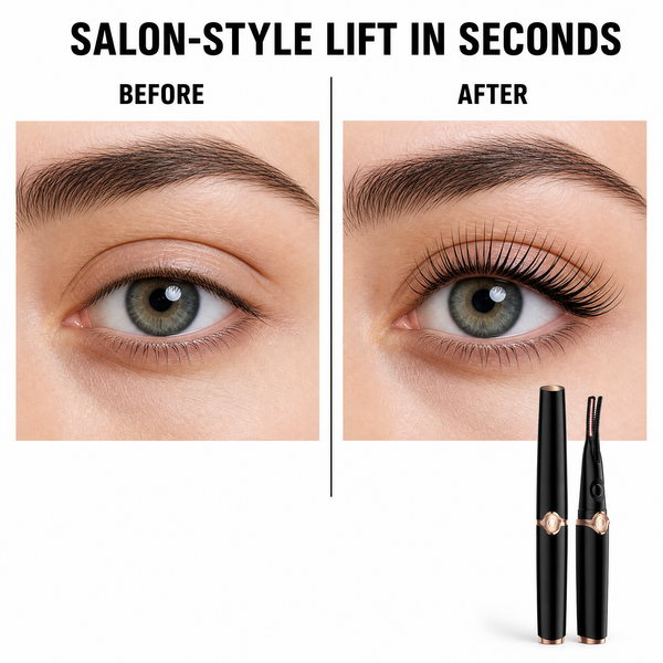 Heated Eyelash Curler — Rechargeable Comb-Style Curling Wand