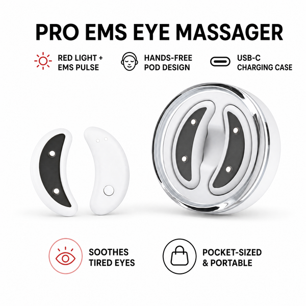 Pro EMS Eye Massager — Red Light + Pulse for Tired Eyes