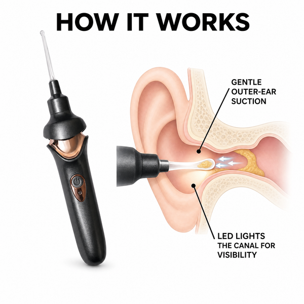 Rechargeable Electric Ear Cleaner — LED Suction Wax Removal Tool