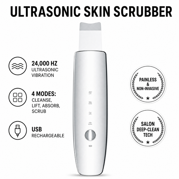 Ultrasonic Skin Scrubber Spatula — Blackhead & Deep Pore Exfoliator